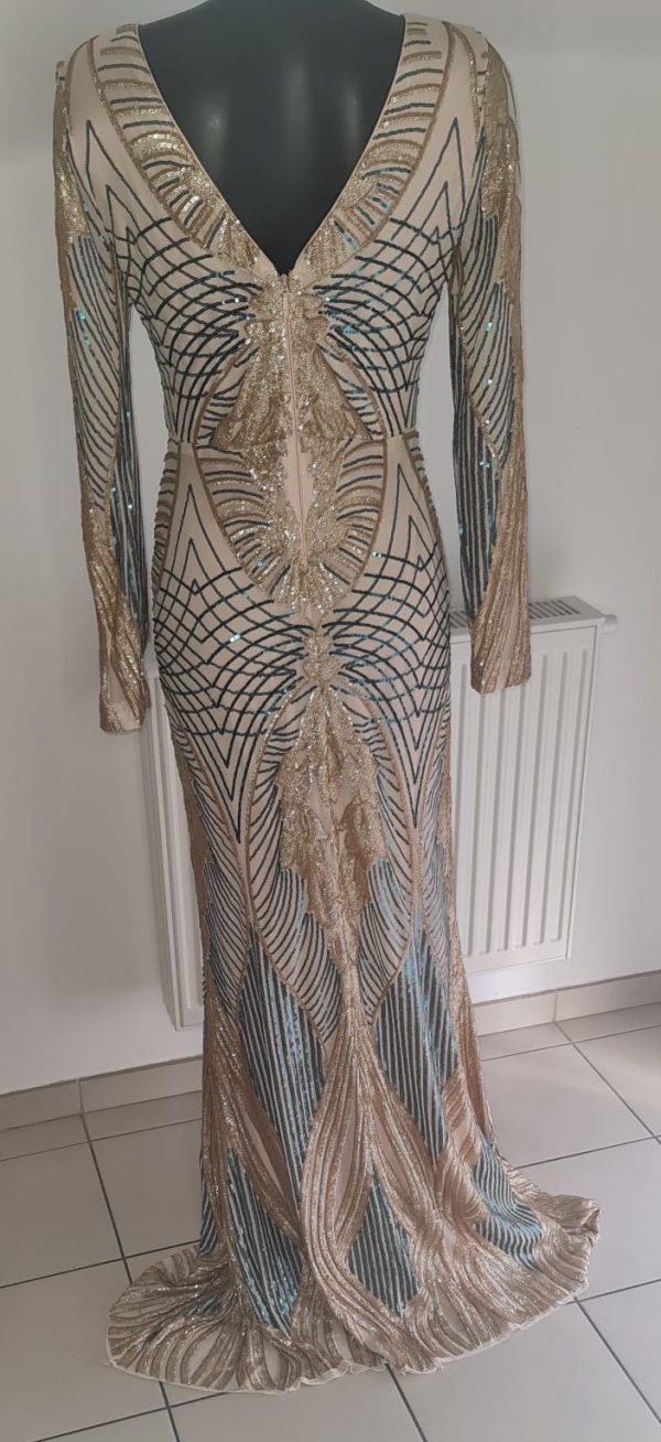 Robe sirène vert et or – Image 3